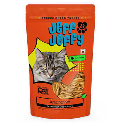 Freeze-Dried Anchovies Cat Treats – Pure Single-Ingredient Protein for Active Cats, All Natural & Suitable for Cats of All Ages