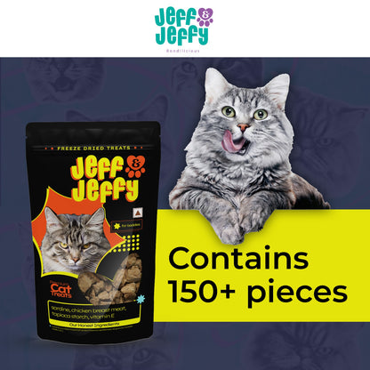 Sardine and Chicken Power Cubes; Freeze-Dried Cat Treats – High-Protein Energy Boost for Active Cats, All Natural & Suitable for Cats of All Ages