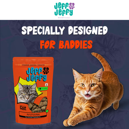 Freeze-Dried Anchovies Cat Treats – Pure Single-Ingredient Protein for Active Cats, All Natural & Suitable for Cats of All Ages