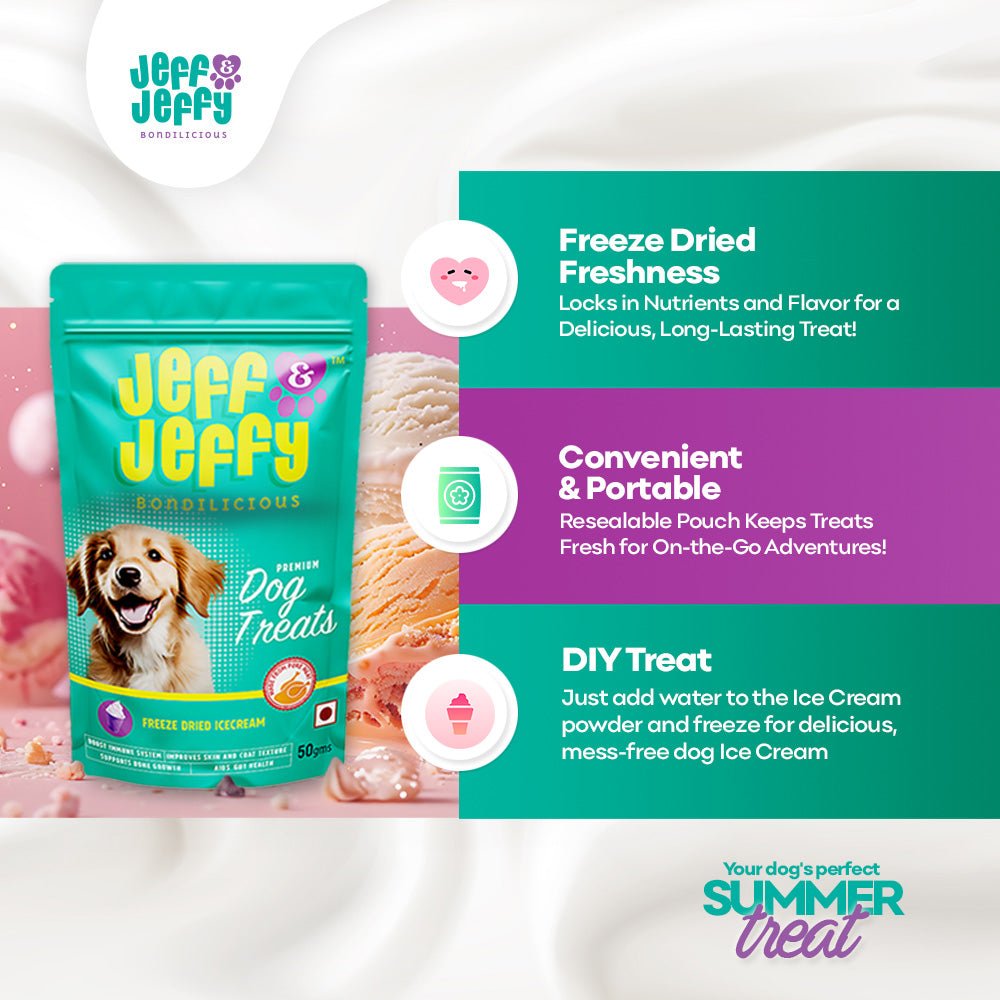 Freeze Dried Ice Cream for Dogs - Jeff & Jeffy