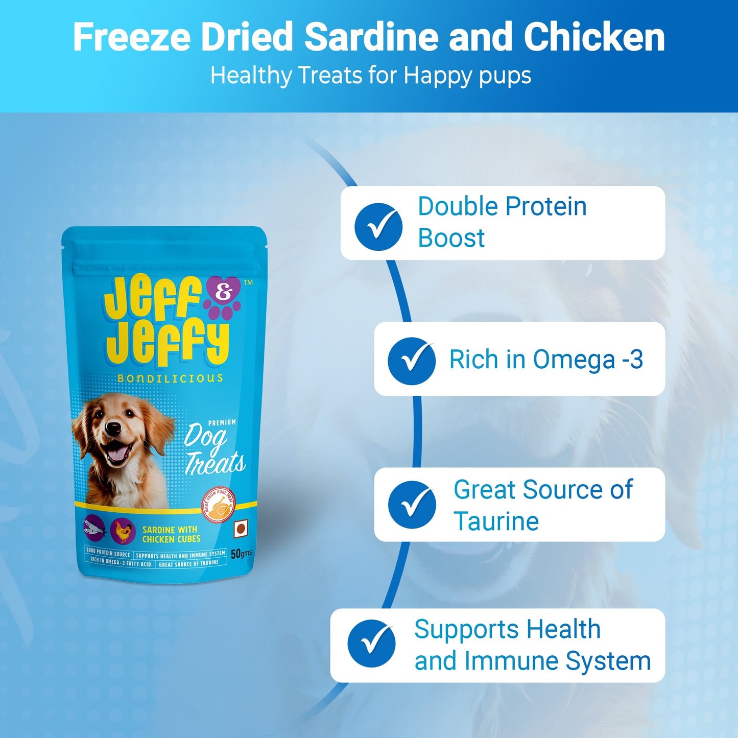 Sardine and Chicken Treats : Freeze Dried Treats Rich in Omega - 3 - Jeff & Jeffy