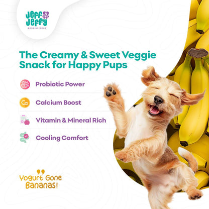 Yogurt Banana Bites - Probiotic Rich Treats for Vegetarian Dogs - Jeff & Jeffy